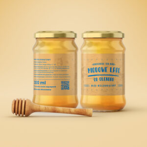 honey jar mockup with dipper