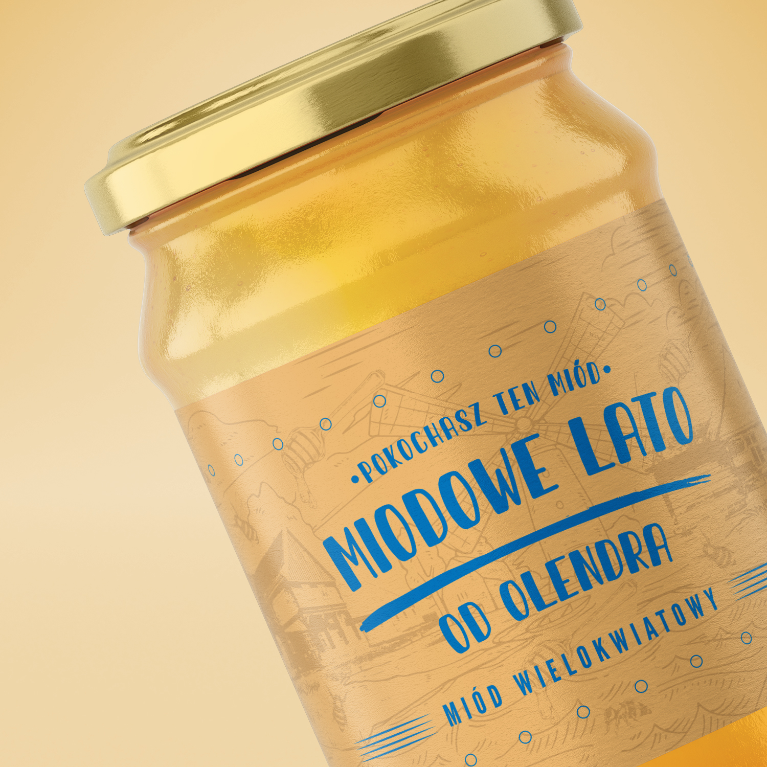 honey jar mockup with dipper